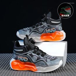 Basketball Shoes Kids' Boys' Sneakers Thick Soles Non-slip Breathable Glow-in-the-dark