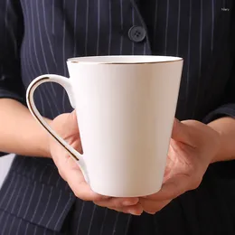 Mugs Gold Rim Ceramic Coffee Mug Tumbler Tea Cup And Saucer Set Porcelain Spoon Cute Dessert Cups Bone China Sets