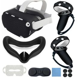 7 Color VR Shell Cover Protective Lens AntiLeakage Nose Pad Accessories 7Piece Set For Oculus Quest 2 Replacement 240506