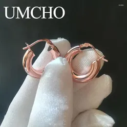 Hoop Earrings UMCHO 925 Silver Rose Gold Original Pure For Women's Accessories Engagement 2024