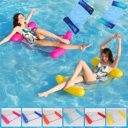 Sand Play Water Fun 2024 New Water Hanger Backrest Inflatable Floating Swimming Mat Ocean Swimming Ring Swimming Pool Party Toy Rest Room Swimming Bed Q240517