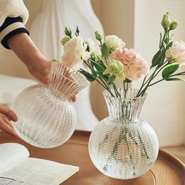 Vases Spherical Light Luxury High-end Glass Vase Transparent Hydroponic Flowers Dining Table Flower Arrangement Ornaments