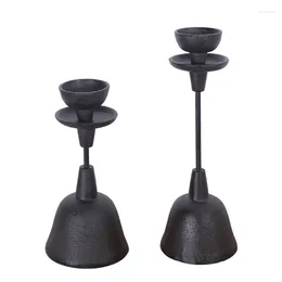 Candle Holders Retro Interior Ornaments Black Metal Candlestick Holder Stand Gift For Wedding Party Favors Table Decoration Home