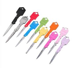 Mini Stainless Folding Knife Keychains Pocket Knives Outdoor Camping Hunting Tactical Combat Knifes Survival Tool 10 Colors2048326