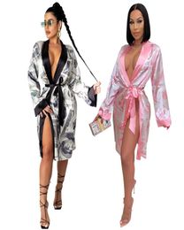 Sleepwear bathrobe Sexy Pyjamas Skirt Pajamas Women Underwear 2022 US Dollar Printed Nightgown Cardigan Homewear1538983