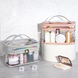 Storage Bottles Girl Transparent Makeup Bag Women Cosmetic Toiletries Organiser Waterproof Female Make Up Cases Hand Bags