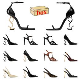 Wholesale Lady Heel Party Wedding Sandals Famous Designer Women Classics Suede Pumps Patent Slides Luxury High Heels Leather Platform Golden Gold Leopard Slippers