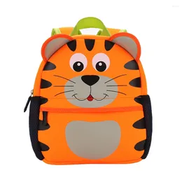 Backpack Travel SBR Neoprene Breathable Cute Tiger Boy Girl Kid Cartoon Animal Ergonomic Waterproof Kindergarten Schoolbag