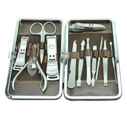 Nail Art Kits 12pcs/set Manicure Clippers Pedicure Set Portable Travel Hygiene Kit Stainless Steel Cutter Tool High Quality