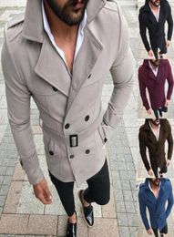 Fashion Men Winter Wool Trench Streetwear Coat Reefer Jacket Solid Double Breasted Peacoat Formal Overcoat Parka2440115