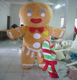 2019 new the head adult gingerbread man mascot costume for adults to wear8153091