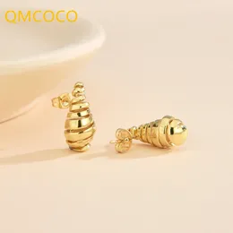 Stud Earrings QMCOCO Are Stylish And Elegant Retro Creative Spiral Drop Shaped Party Jewelry Gift Accessories