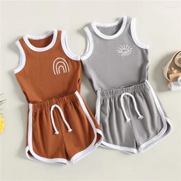 Clothing Sets Toddler Infant Baby Girls Boys Summer Outfit Sleeveless Graphic Print Tank Tops Drawstring Shorts Tracksuit