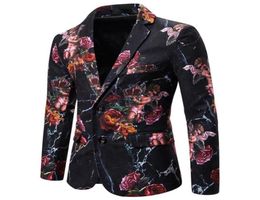 Men Rose Floral Blazers Suits Jackets High Quality Lovely Angel Mens Printed Blazer Euro Size Single Breasted Blazer Masculino35055337613