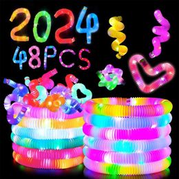 Sand Play Water Fun 96 packs of illuminated pop tubes night light party supplies night light sticks childrens sensor toys birthday party light sticks Q240517