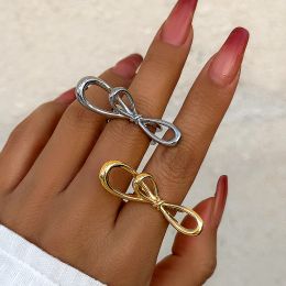 Vintage Bowtie Bow Geometric Open Rings for Women Goth Adjustable Finger Ring Grunge Jewellery Wed Accessories New