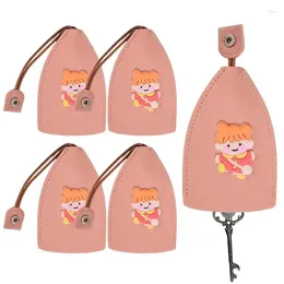 Storage Bags Pull Out Key Pouch 5PCS Portable Covers With PU Leather Creative Cute Large Capacity Car Case Protective Bag