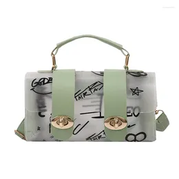 Evening Bags 2024 Summer Mini Handbag For Women Fashion Transparent Jelly Shoulder Bag Graffiti Crossbody Fashionable Purses