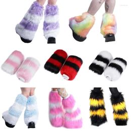 Women Socks Faux Fur Cuff Pile Winter Warm Thickened Leg Warmer