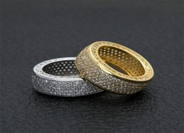 Micro Pave Cubic Zircon Round Ring Full Iced Out Bling Hip Hop diamond Jewellery For Male276d1106108