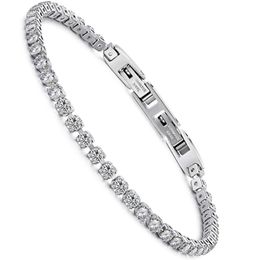 WelMag Zircon Bracelet Stainless Steel Bangle For Women 19cm Hand Strap Rhinestones Fashion Girls Jewerly Decorative Couple 240515