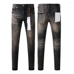 Men's Jeans Purple Men High Street Rust Yellow Washing Fashion Top Quality Repair Low-rise Tight 28-40 Size Pants