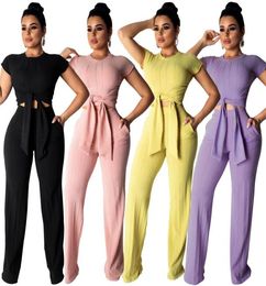 women designer tracksuit short sleeve outfits sweatsuits legging 2 piece set skinny sweat suits tights sport suit pullover pants p5832983