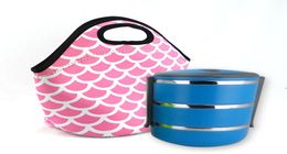 Neoprene Lunch Bag Baseball Printing Waterproof Food Beverage Bento Box Tote Bags Picnic Lunch Zipper Bag 30x29cm1064141