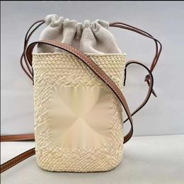 Designer Expensive Classic Loe New Original Quality Crossbody Phone Bag Paper Rope Woven Women Bag Beach Vacation Grass Woven Bag Handbag Bucket Bag