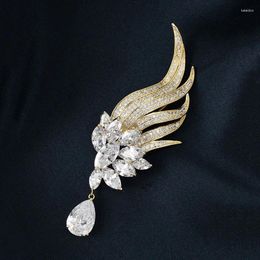 Brooches Angel Tear Feather Brooch For Luxury Women's Delicate Corsage High-end Niche Design Suit Coat Pin Dignity Jewelry Classic Gift