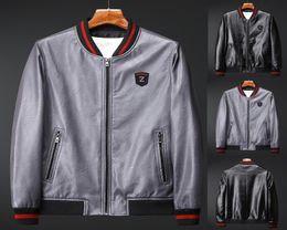 Mens Casual Jackets Coats Men039s Autumn Casual Fashion Jackets Mens Zipper Patchwork Thin Imitation Leather Jacket Coat jaquet8101653