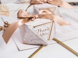 Gift Wrap 50pcs European Diamond Shape Candy Boxes Wedding Favours Bomboniere Paper Thanks Box Party Chocolate BoxGift7447035