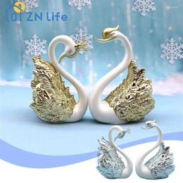 Party Supplies Crown Glass Table Swan Couple Figurine Home Decor Love Theme Statue Baking Ornaments Beautiful Lover West Point Set Up