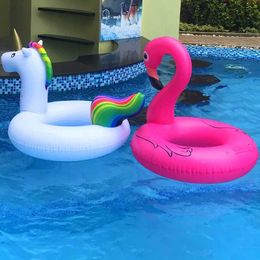 Sand Play Water Fun Rooxin inflatable swimming pool swimming ring adult swimming ring Flamingo water game tube female swimming pool party photo prop Q240517