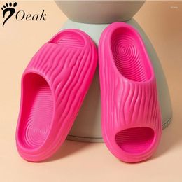 Slippers Summer Beach Non-Slip Women Pleated EVA Flat Shoes 2024 Men's Fashion Outdoor Indoor Home Cool Soft Slides