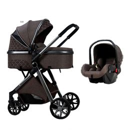 Strollers# Born Baby Stroller 3 In 1 High Landscape Reclining Carriage Foldable Bassinet Puchair L230625 Drop Delivery Kids M Ovd 78