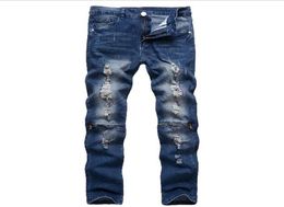 Men039s ripped jeans Mens Robin Rock Revival Jeans Crystal Studs Denim Pants Designer Trousers Men039s size 2838 New3574377