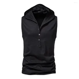 Men's Tank Tops Top T Shirt Soft Solid Colour Stylish Vest Comfortable Fashion Hooded Sleeveless Long Lasting Brand