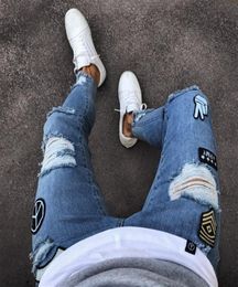 Find Similar Fashion Mens Skinny Jeans Ripped Slim fit Stretch Denim Distress Frayed Patterns Pencil Trousers s3xl270Z8767358