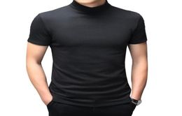 Men039s TShirts Basic Short Sleeve Tee Shirt Summer Men Simple High Neck TShirt Male Cotton Breathable Sports Shirts Lightwei9725269