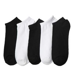 10piece5pairs Men Short Socks Black White Style Casual Low Cut Ankle Socks Men039s Slippers Shallow Mouth Male Boat Meias7457885