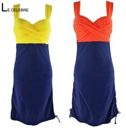 XXXL 2018 Women Swimwear Dress Long Push Up One piece Swimsuit Plus Size Swim Dress Female Bathing Suit Skirt Pushup Beach Wear2460655