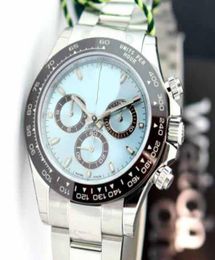 Mens Luxury Quality Cosmograph Platinum Ice Blue Dial 116506 316L Stainless Steel Movement Automatic Mens NO Chronograph Watc4795283