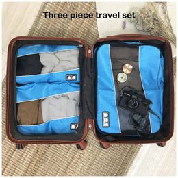 Storage Bags 3Pcs Bag Zipper Folding Practical Large Capacity Underwear Organiser Sundries Luggage Container Household