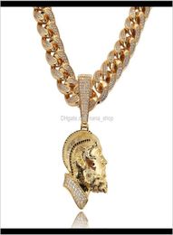 Necklaces Rdotidotp Cuban Necklace & Pendant With Tennis Chain Iced Out Bling Cubic Zirconia Shining Mens Hip Hop Jewelr Yfr9V3616114