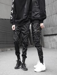 Men Ribbons Block Black Pocket Cargo Pants Harem Joggers Harajuku Sweatpant Hip Hop Tatical Trousers Selling4945260