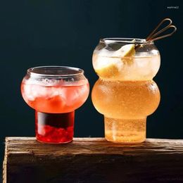 Wine Glasses Transparant Drinking Glass Cup Creative Wave Shape Iced Coffee Tumbler Juice Milk Tea Mug Drinkware Water Ripple