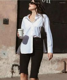 Women's Blouses Pure Cotton White Shirts Women Chic Tops High-end Classic Clothes