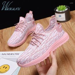 Fitness Shoes Casual Summer Spring Flat Mesh Sport Running Streetwear Comfort Knitting Sock Sneakers Women Breathable