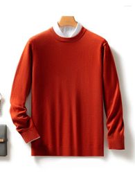Men's Sweaters Autumn Winter Basic O-neck Pullover Sweater 30% Merino Wool Knitwear Long Sleeve Pure Colour Smart Casual Clothes Tops